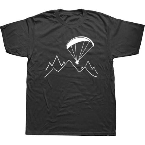 Skydiving Skydiver Paragliding Mountain Funny T Shirts Men Summer Cotton Harajuku Short Sleeve O Neck Streetwear Black T-shirt