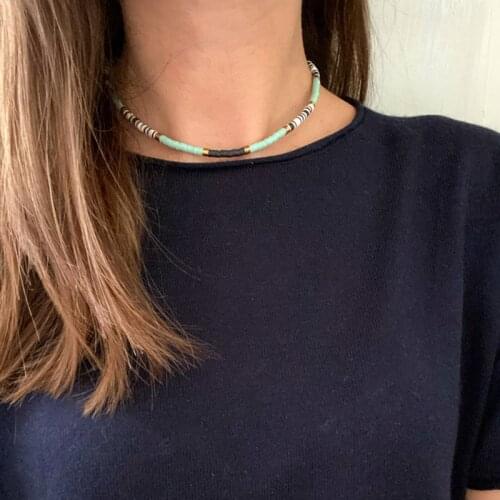 2021 new trend religious retro style short choker ladys charm necklace multicolor soft ceramic exquisite fashion accessories