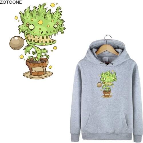 ZOTOONE Green Monster Patches Iron on Patch for Clothing Robot Stickers for Kids Heat Transfers Applications DIY Appliques G