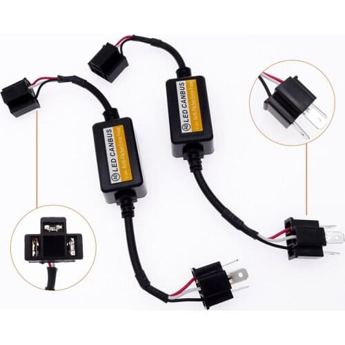 1 Pair Car Headlight LED Canbus Decoders Warning Resistor Canceller H1 H4 H7 H11 9006 9007 Anti Flicker Wiring Harness Adapter