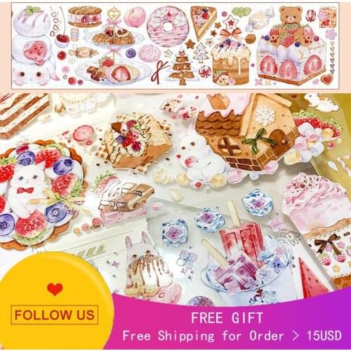 1 Loop Masking Tape Sample Dream Dessert Island Lovely Journal Decoration Small Animals