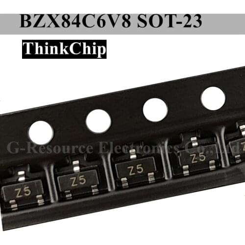 100pcs) BZX84C6V8 SOT-23 SMD Voltage Stabilized Diode 6.8V (Marking Z5)