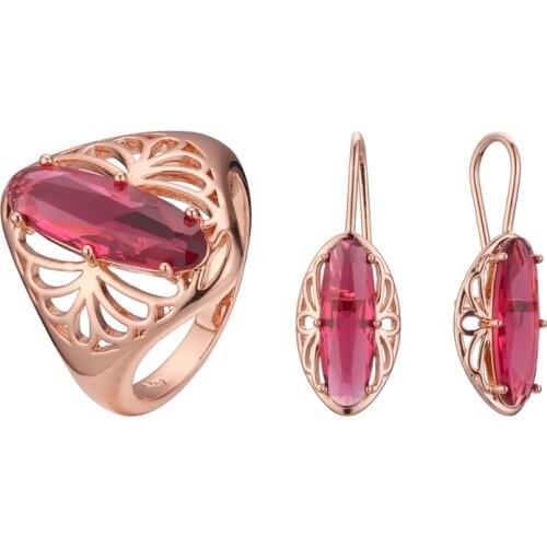 2021 Luxury Big Red Stone Ring Jewelry Set Bohemia Women Fashion Jewelry Accessories Lady Gift
