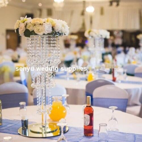 3 layer )New Acrylic Cylinder Vase Clear Round Wedding Table Flower Stander Road Lead T-Stage Table Centerpiece senyu0646