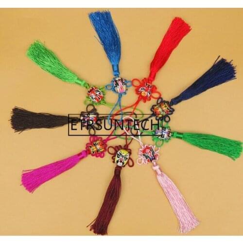 300pcs Creative Opera Face Ployester Chinese Knotting Tassels Fringe For Keys Car Bag Key Ring Key Chains Party Favor Gifts