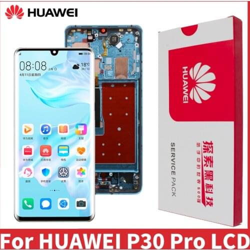 6.47" Super Amoled Display with frame for Huawei P30 Pro LCD Touch Screen Digitizer VOG-L29 VOG-L09 VOG-L04 Repair Parts