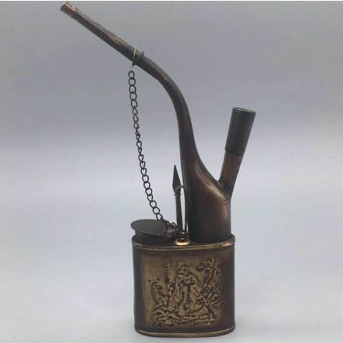 Antique collection Shoubi Nanshan pure copper water bottle pipe