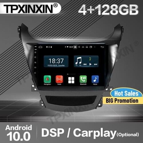 128G Carplay Car Radio 2 Din Stereo Receiver Android 10 For Hyundai Elantra 2014 GPS Navigation Player Audio Recorder Head Unit