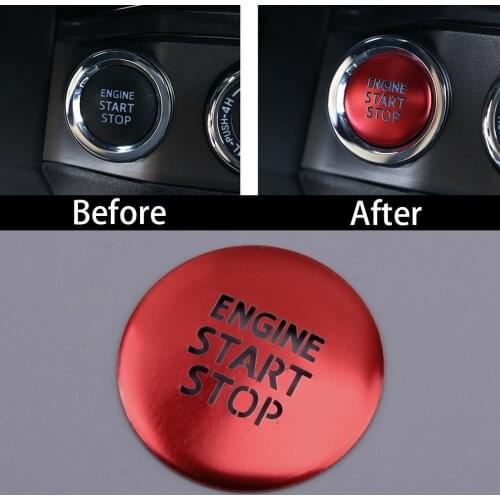 Car Engine Start Stop Push Button Switch Cover Cap Aluminium Alloy Red Fit For Toyota Tacoma 2016 2017 2018 2019 2020