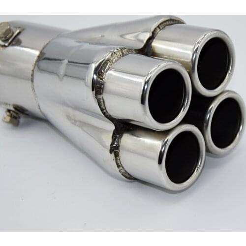 57mm Car Exhaust Pipe Muffler Tail Tip Silencer Stainless Steel 155mm Silver