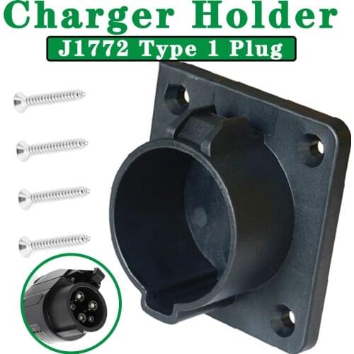 EV Charger Holder For UA Plug Dock EVSE Nozzle Holster Socket Holder For SAE J1772 Connector Electric Vehicle with 4 pcs Screws