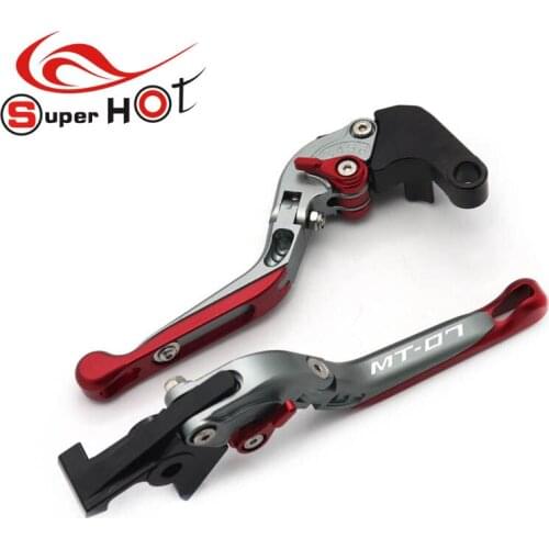 For Yamaha MT07 MT-07 FZ-07 FJ-07 2014-2019 Motorcycle Accessories Brake Cluth Levers Handlrbar Hand Grips ends With MT07 LOGO