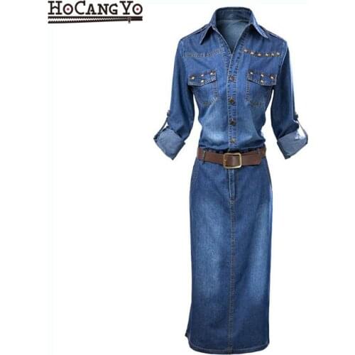 HOCANGYO Fashion Denim Dresses