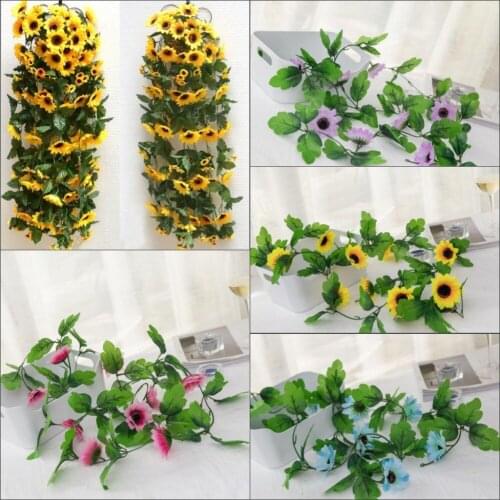 Artificial Sunflower Garland Flower Vine Wedding Floral Arch Home Decor Silk