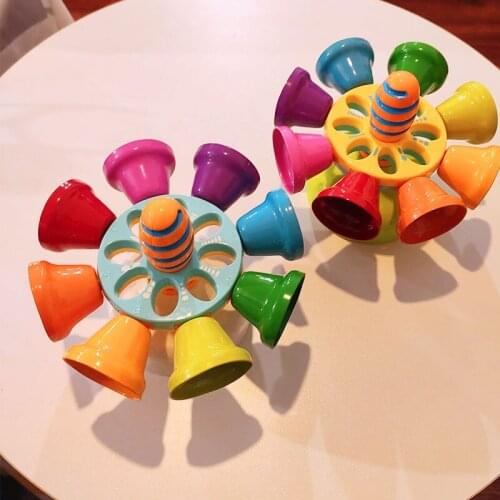Colorful Kids Dazzling 8 Note Percussion Bell Hand Bell Musical Game Baby Early Educational Music Instrument Toy For Child Gift