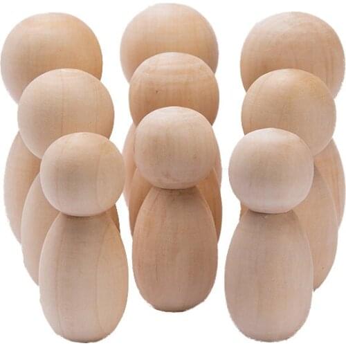 70mm, 80mm Beech Wooden Doll Children Room Decoration Handmade DIY Children Gift Wooden Blank Unfinished Semifinished Articles