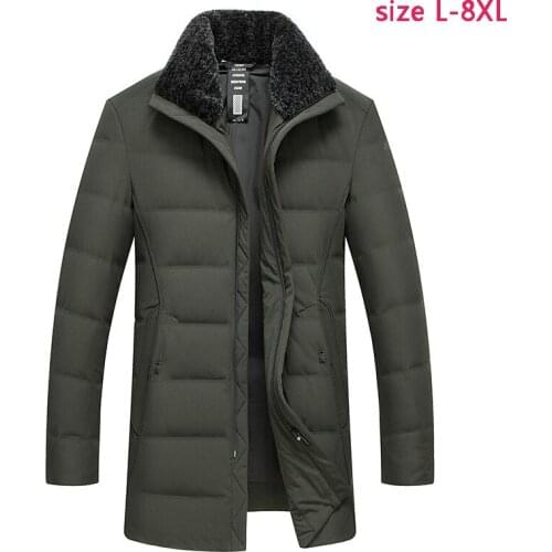 New arrival mens high quality Men Winter Thickening Warm Jacket Fashion White Duck Down Coat Loose obese plus size L-6XL 7XL 8XL