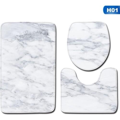 Marble Toilet Three Piece Floor Mat Door Mat Bathroom Carpet Spot Delivery Carpets For Home Living Room