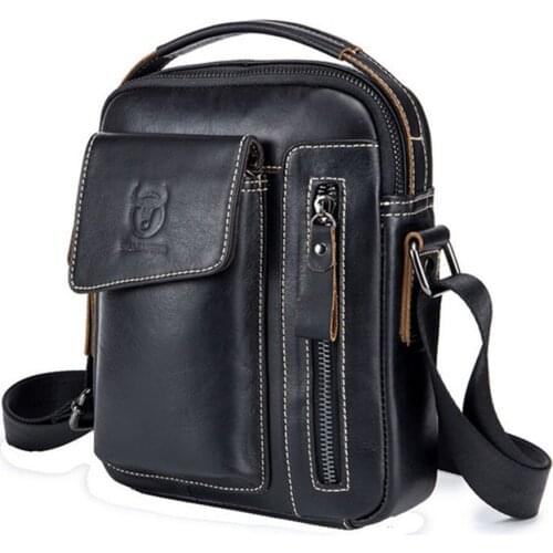 Crossbody Pack Cowhide Casual Riding Messenger Causal Daypack Genuine Leather Mens Sling Shoulder Bag