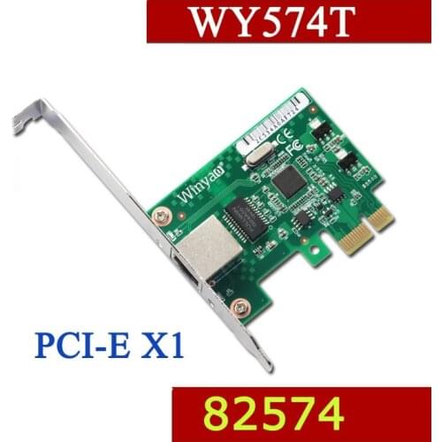 Winyao WY1000T1 Gigabit PCI-E X1 Desktop Ethernet Adapter Network Card NIC Intel 82574L Chipset jumbo frames TSO VLAN PXE WOL