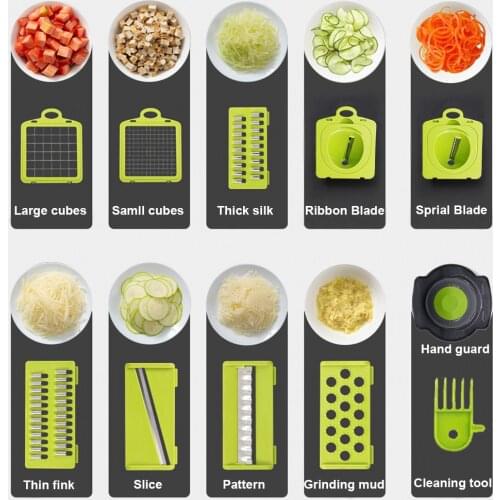 Vegetable Cutter Multifunction Fruit Potato Carrot Peeler Grater Dicer Kitchen Accessories Vegetable Slicer with Basket Chopper