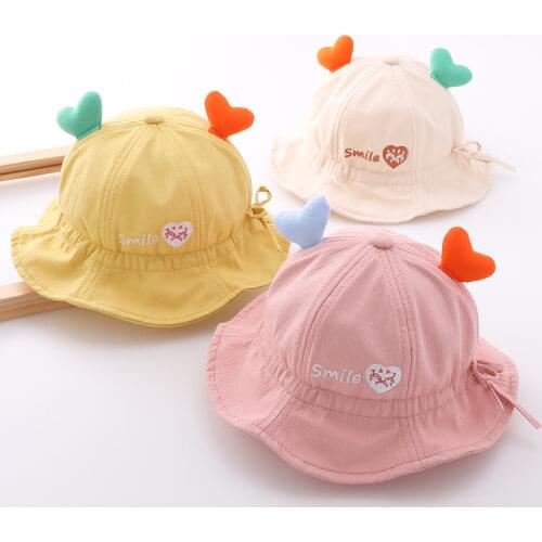 New Summer Baby Bucket Hat Children Sun Hats Intant Toddler Beach Cap Sunbonnet Fedoras Outdoor Sunscreen Fisherman Beanie