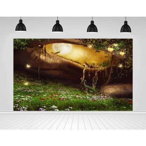 Scopiso Photography Background Green Fairy Tale Forest Decorations Baby Shower Nature Scenery Backdrop Photo Studio Props