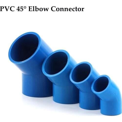Free Shipping 1pc 40mm PVC Elbow Joints 45 Degrees Aquarium Tank Pipe Adapter Garden Water Connectors Irrigation System Fittings