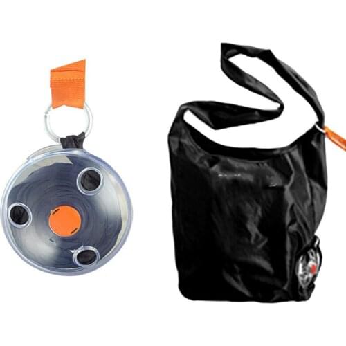 Magic Roll Up Round Folding Travel Totes Shopping Bag Transparent Tool Bag