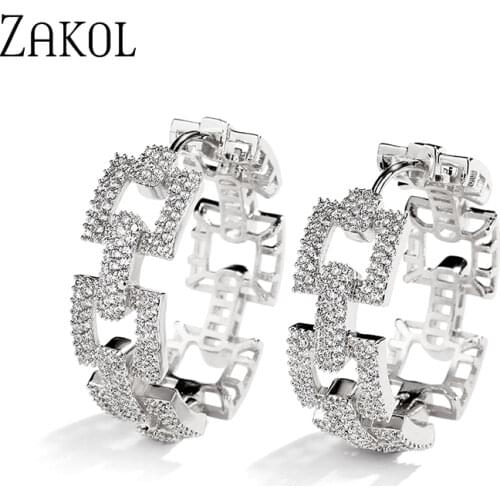ZAKOL Fashion Punk Style Big Circle Round Hoop Earrings for Women Gold Color Charm Statement Party Jewelry Gifts EP2915
