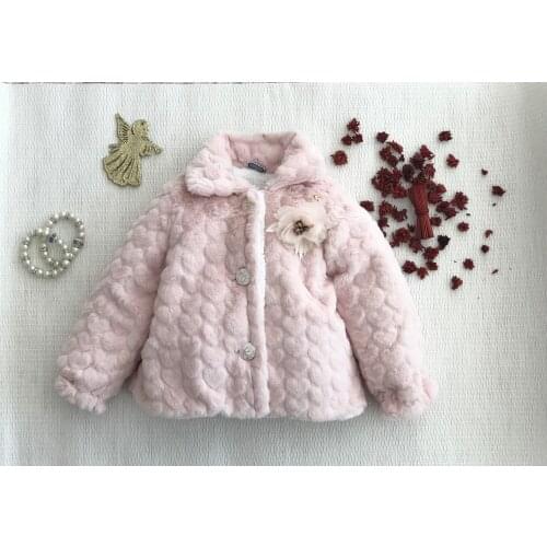 Baby Girl Winter Clothes New Cute Fleece Fur Coat Outerwear Cartoon Children Jacket Coat Kids Clothes Pink Baby Gift Idea Turkey