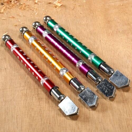 1Pc Diamond Tip Glass Ceramic Tile Cutter Carbide Wheel Blade Oil Feed Glass Cutting Tool Metal Anti-slip Handle Random Colors