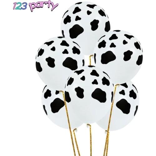 10pcs Black White Animal Cow Latex Balloons Cow Helium Balls Birthday Party Decoration Farm Animals Balloons