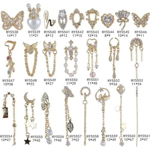 10 pcs/pack Luxury Charm Zircon Alloy 3D Nail Art Decorations Classical Crystal Wedding Bride Jewelry Pendant Design Accessories