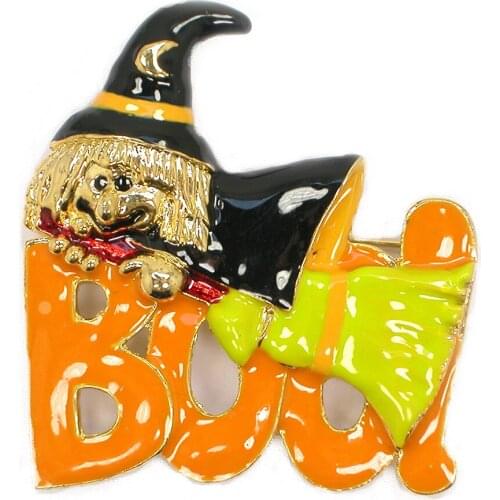 12pcs a lot Halloween Enamel Witch Pin Brooch Womens Weddings Banquet brooch pins Jewelry gift C102710