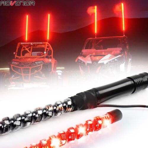 2Pcs 3FT LED Whip Light RGB Waterproof Bendable Remote Control Multi-color Super Bright Flagpole Lamp Light for SUV ATV UTV RZR