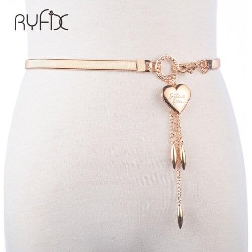 2021 Hot Women Belt Heart Design Clasp Front Stretch Metal Waist Belt Skinny Elastic Punk Waistband Waist dress Belt BL264