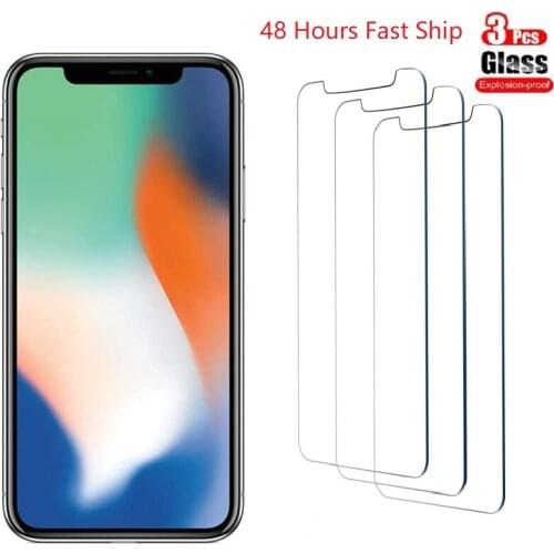3PCS Screen Glass On For iPhone 7G 8G 6G 6s Plus X Glass Screen Protector Tempered Glass For IPhone X XR XS MAX SE 5S 11 12 Pro
