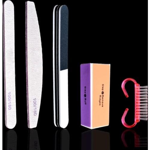5pcs/set Nail Art Buffer File Block Brush Medicure Pedicure Buffing Sanding Polish DIY Nail Beauty Tools