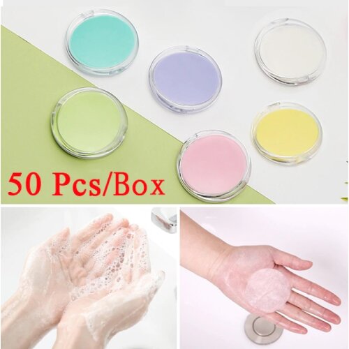 50 Pcs/box Mini Disposable Soap Flakes Traveling Camping Hiking Outdoor Sports Portable Convenient Soap Paper Sheets