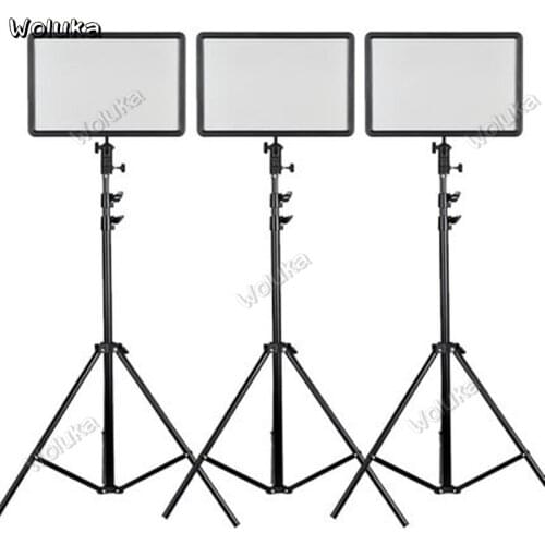 6PCS Batteries +3x Godox Ultra Slim LEDP260C LED 30W 3300-5600K Video Panel Lighting Kit + Stand +USB Chargers+Bag CD50 T03 2Y