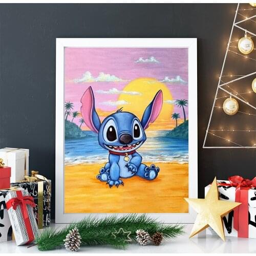 Disney 5D DIY Diamond Painting Cartoon Embroidery Blue Little Monster Children Square Round Mosaic Cross Stitch Kits Home Decor