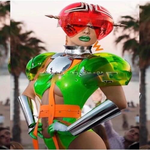 Bar cosplay party costume Custom Acrylic Future female Warrior Armor Atmospheric Bar ds gogo costume