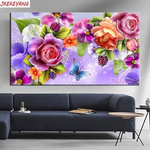 Large 5D Diy diamond painting beautiful flower Diamond Mosaic Rhinestone Embroidery cross stitch Y3683