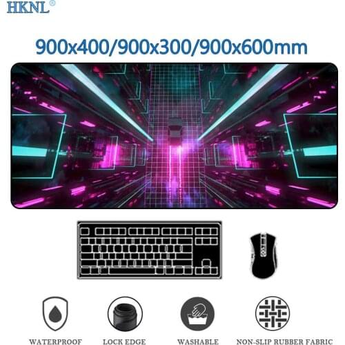 Retrowave Computer Mat Large Mousepad Custom Mouse Pad Desk Accessory Gaming Carpet Tlecado Gamer Pc Office Desks Table Rug 900