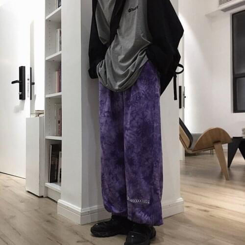 Mazefeng 2020 New Oversized High Waist Streetwear Men Casual Wide Leg Pants Men Trousers Vintage Elastic Waist Pants for Couple