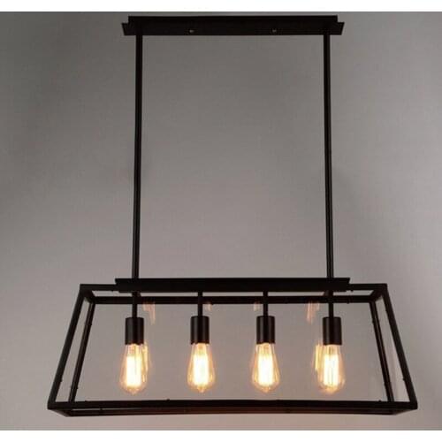 Black Vintage Industrial Pendant Light Loft Style Lights Nordic Retro Lamps Spider 4 Heads Edison Dining Living Room Lamp
