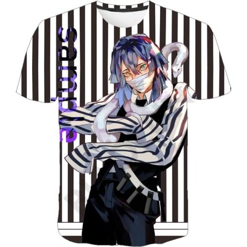 Newest Figure Kamado Tanjirou Nezuko 3D Print Short Sleeve T-shirt Children Anime O-neck Top Baby Boys Girl Teen Cosplay Costume