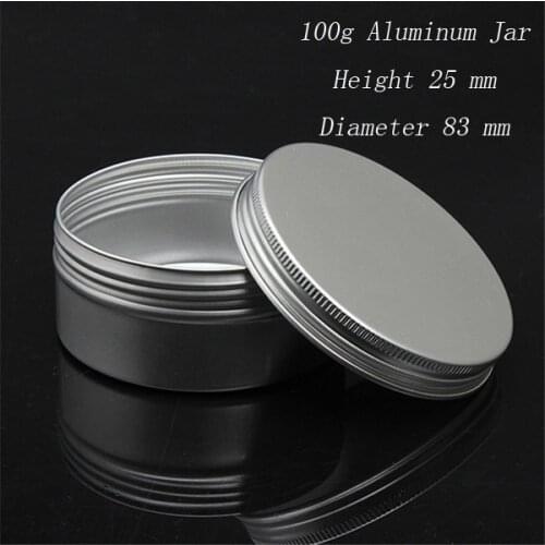 EMS 500pcs/lot Capacity 100g (83*25mm) high quality aluminium cosmetic containers with screw thread