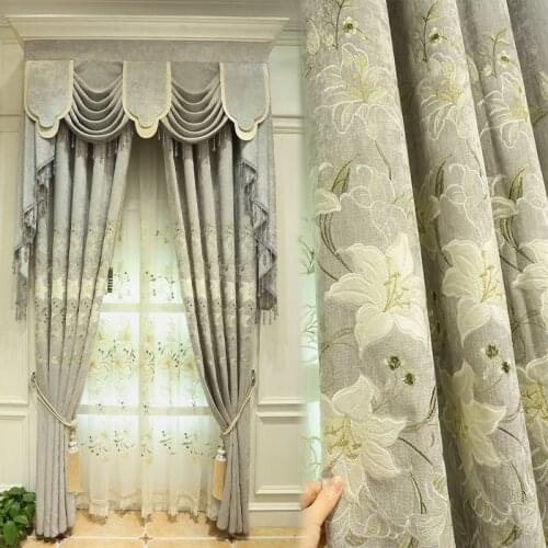 European curtain luxury atmosphere living room bedroom curtain finished product chenille simple modern shade curtain living